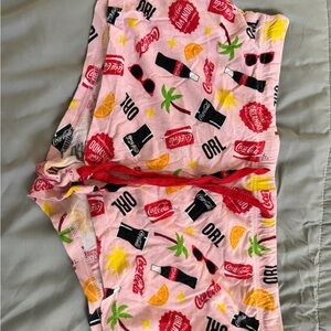 Coca Cola Pink Tropical Logo Sleep Shorts